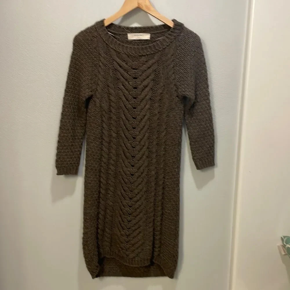 Zara woman’s brown knit sweater dress